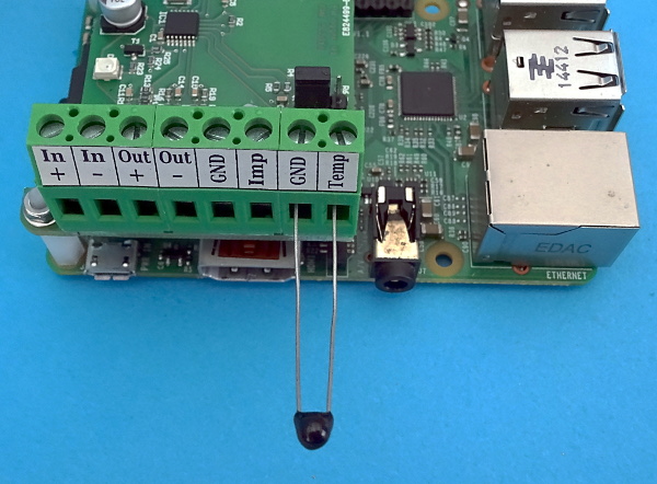 NTC temperature sensor at PiLogger on Raspberry